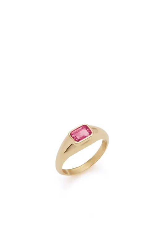 Small Ring in 18K Yellow Gold & Tourmaline Stone sold by Gabriela Hearst