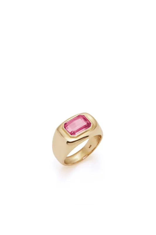 Large Ring in 18K Yellow Gold & Tourmaline Stone sold by Gabriela Hearst