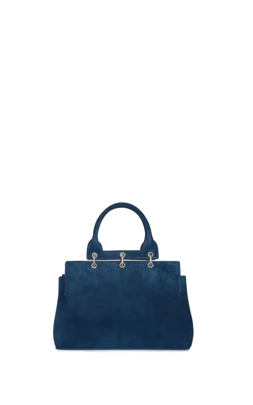 Small Amethyst Tote Bag in Navy Suede sold by Gabriela Hearst