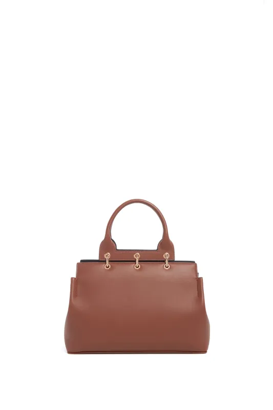 Small Amethyst Tote Bag in Cognac Nappa Leather sold by Gabriela Hearst