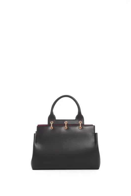 Small Amethyst Tote Bag in Black Nappa Leather sold by Gabriela Hearst