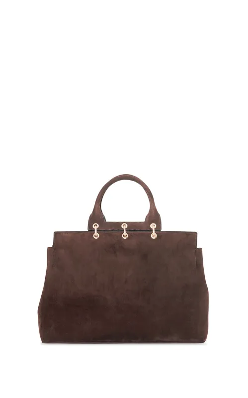 Large Amethyst Tote Bag in Dark Brown Suede sold by Gabriela Hearst