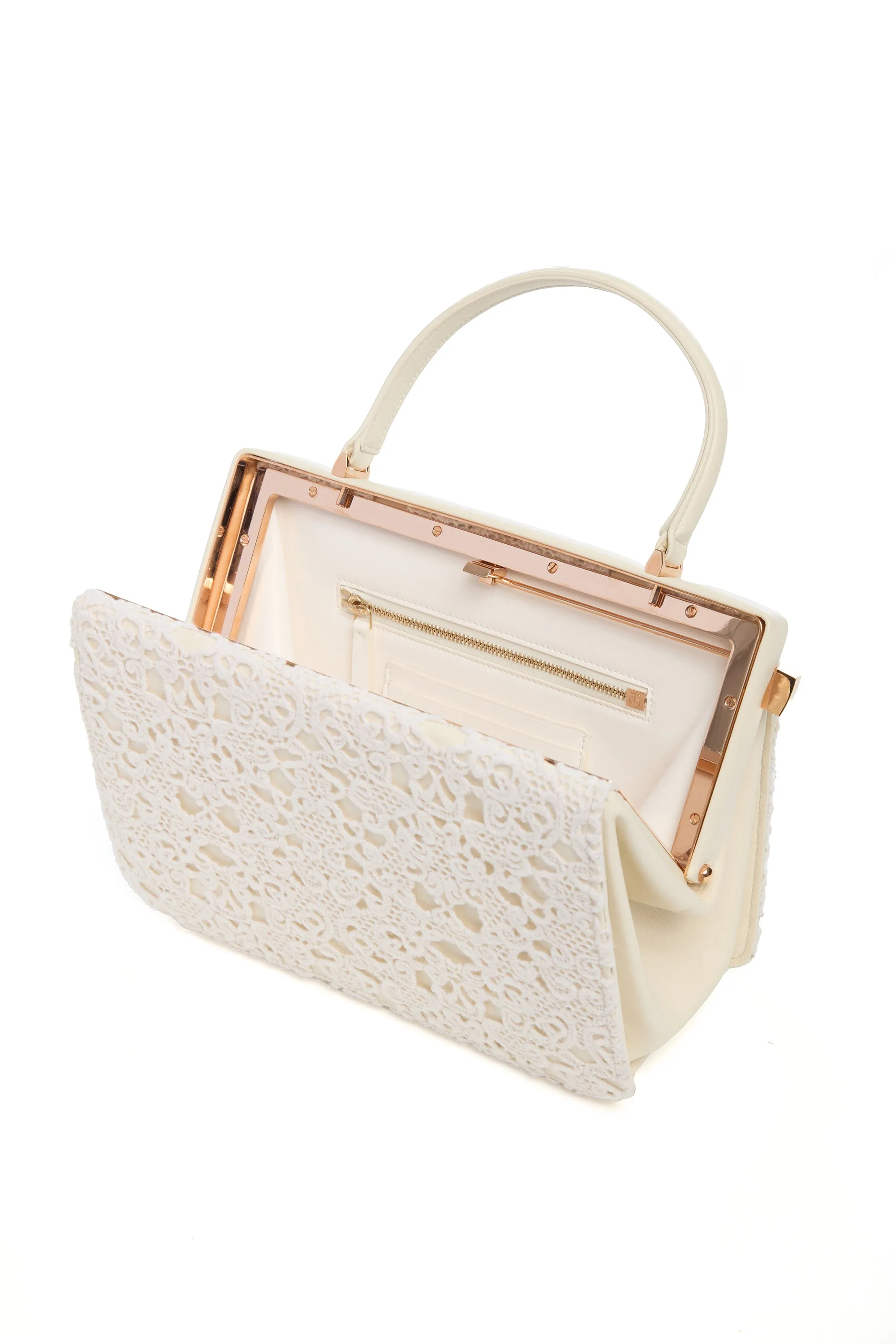Carrington Bag in Ivory Nappa Leather with Cashmere Lace sold by Gabriela Hearst product image thumbnail 4
