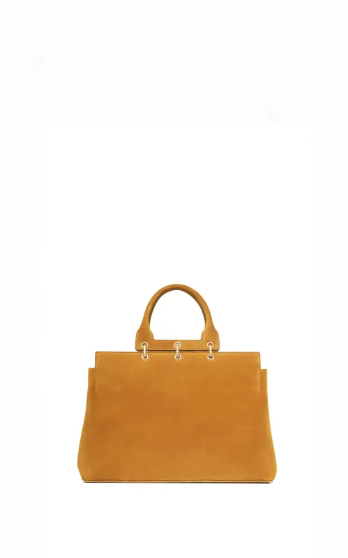 Small Amethyst Tote Bag in Golden Birch Suede sold by Gabriela Hearst
