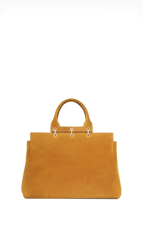 Large Amethyst Tote Bag in Golden Birch Suede sold by Gabriela Hearst