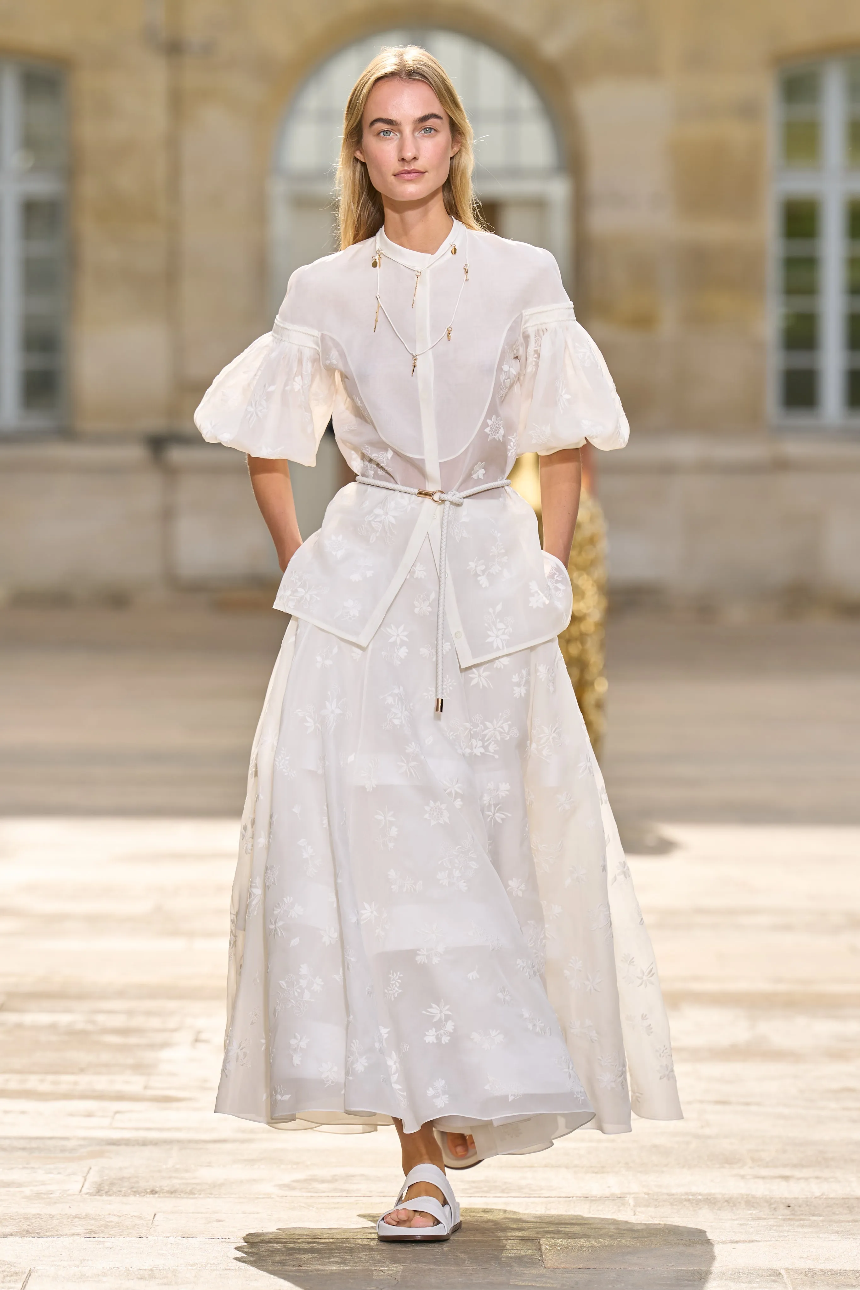 Sonya Mia's Flowers Embroidered Skirt in Ivory Silk Organza sold by Gabriela Hearst product image thumbnail 2