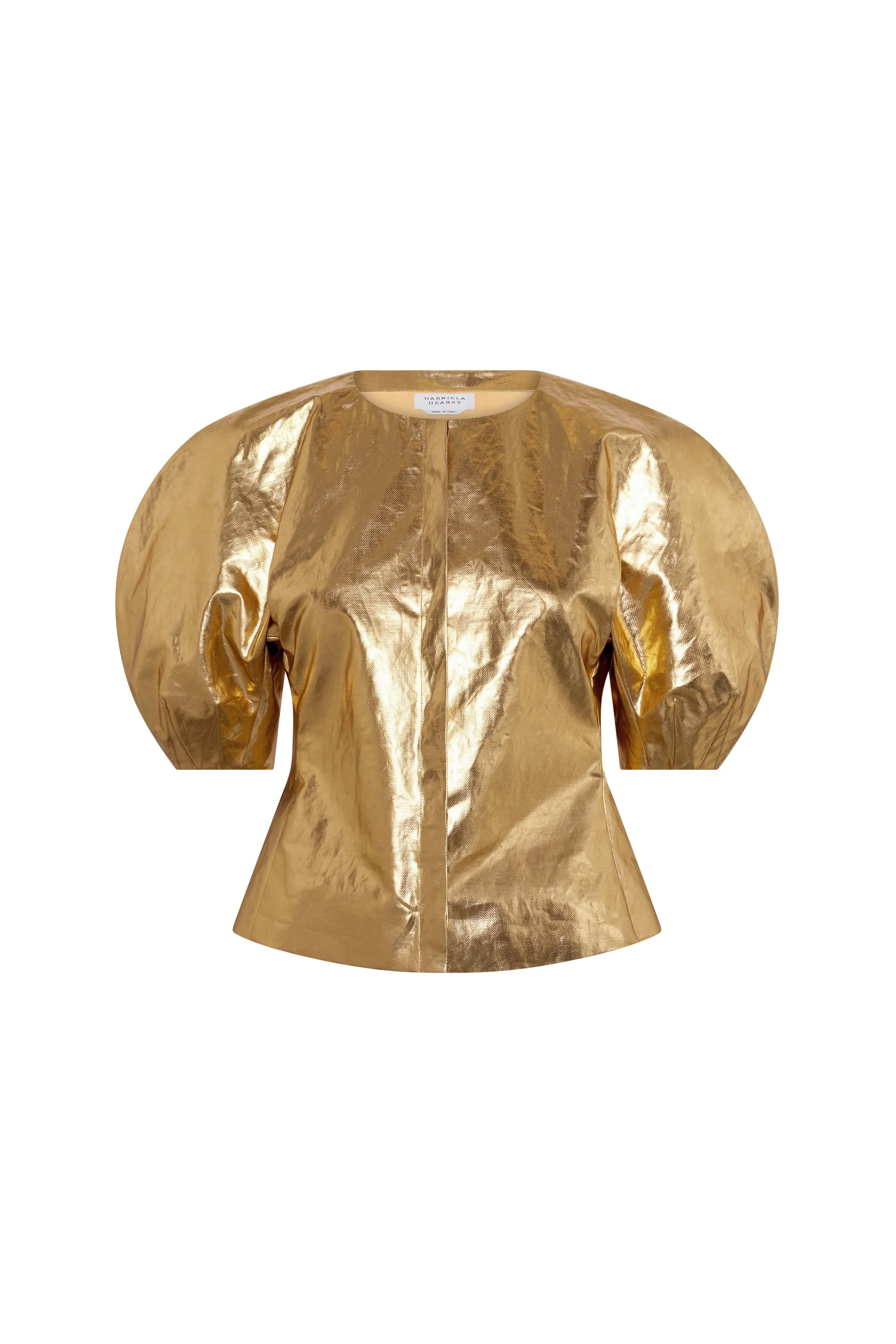 Waverly Top in Metallic Gold Linen Twill sold by Gabriela Hearst
