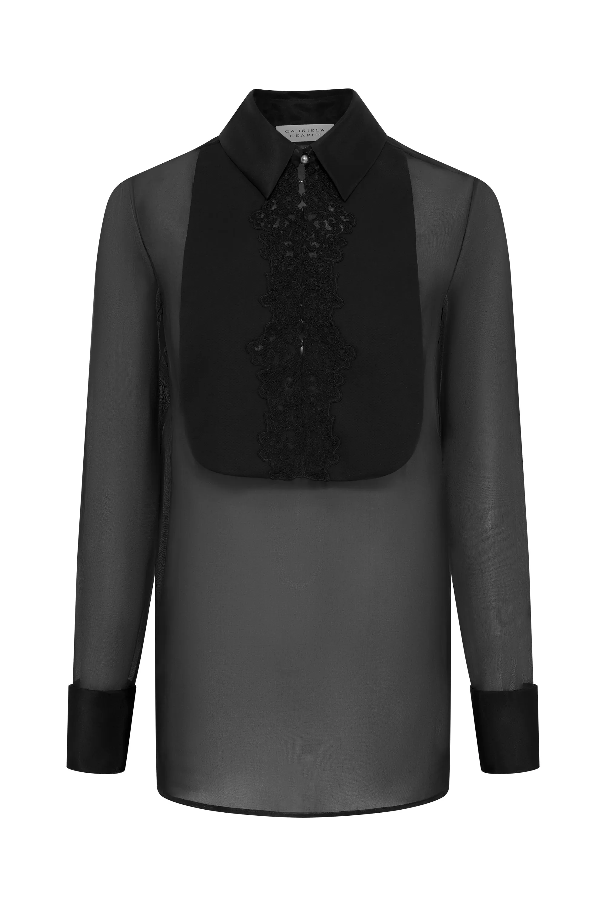 Oriana Blouse in Black Silk Organza sold by Gabriela Hearst