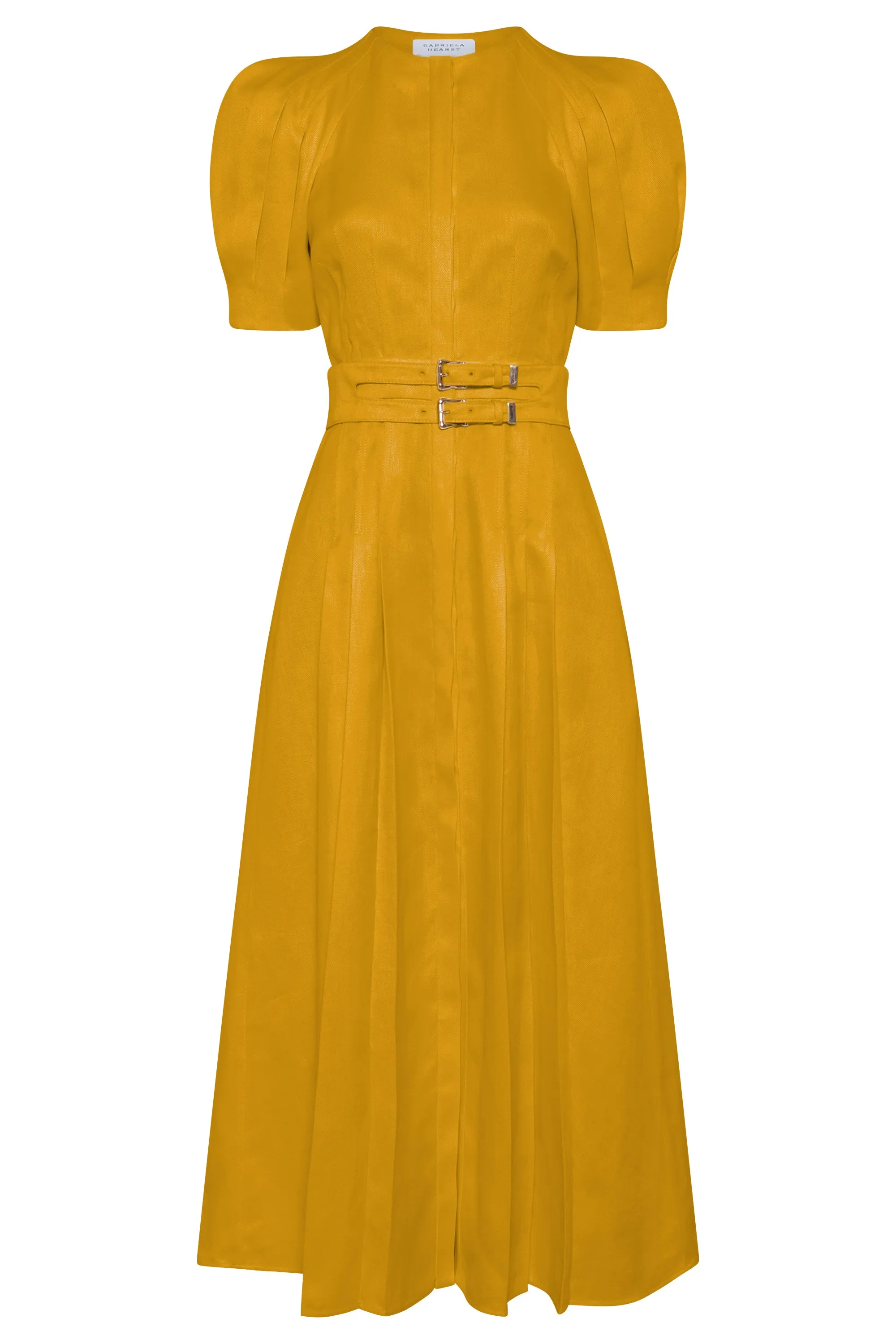 Ranya Puff Sleeve Maxi Dress in Golden Birch Linen Twill sold by Gabriela Hearst product image thumbnail 2