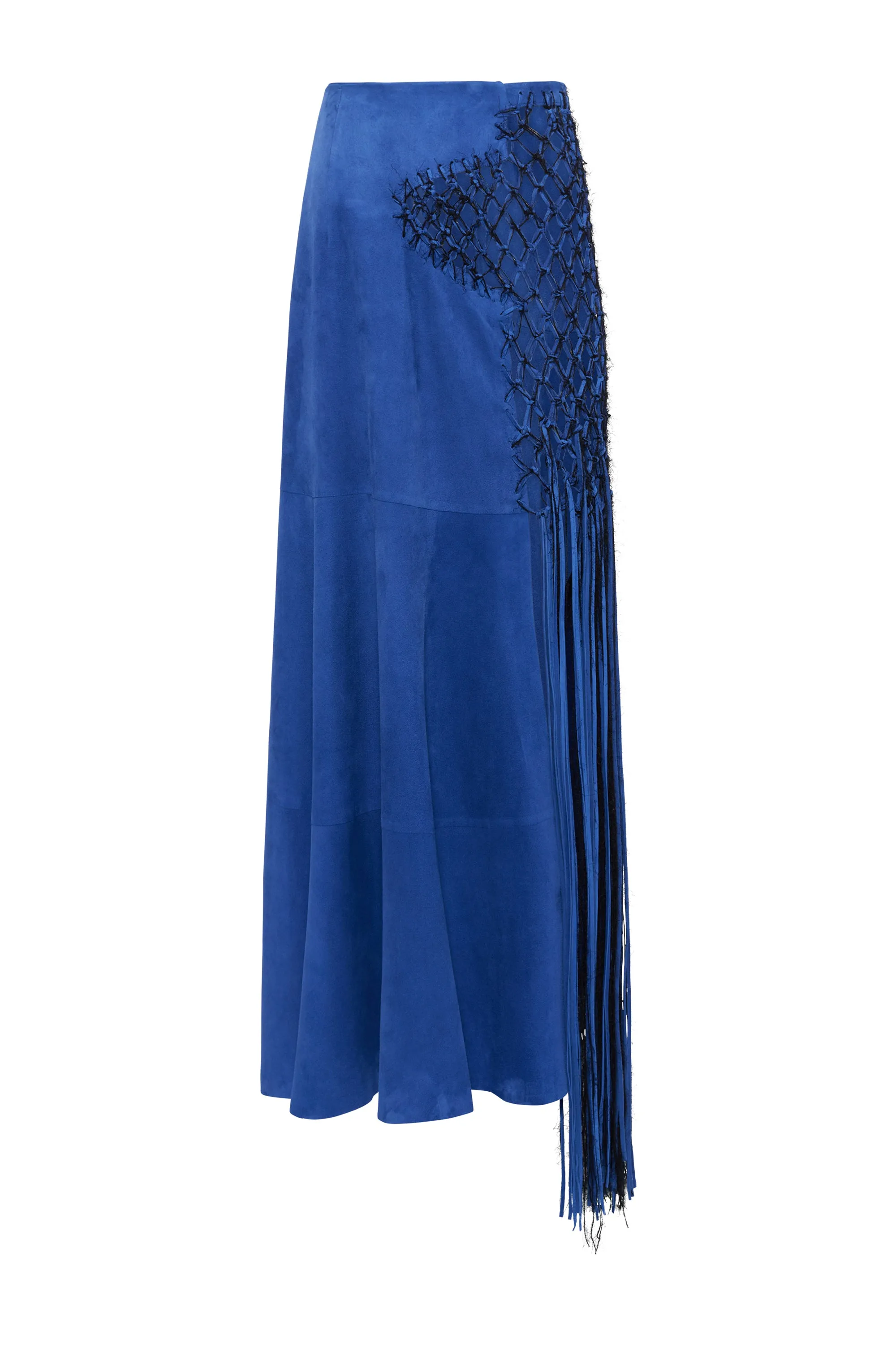 Riverine Skirt In Colbalt Suede sold by Gabriela Hearst