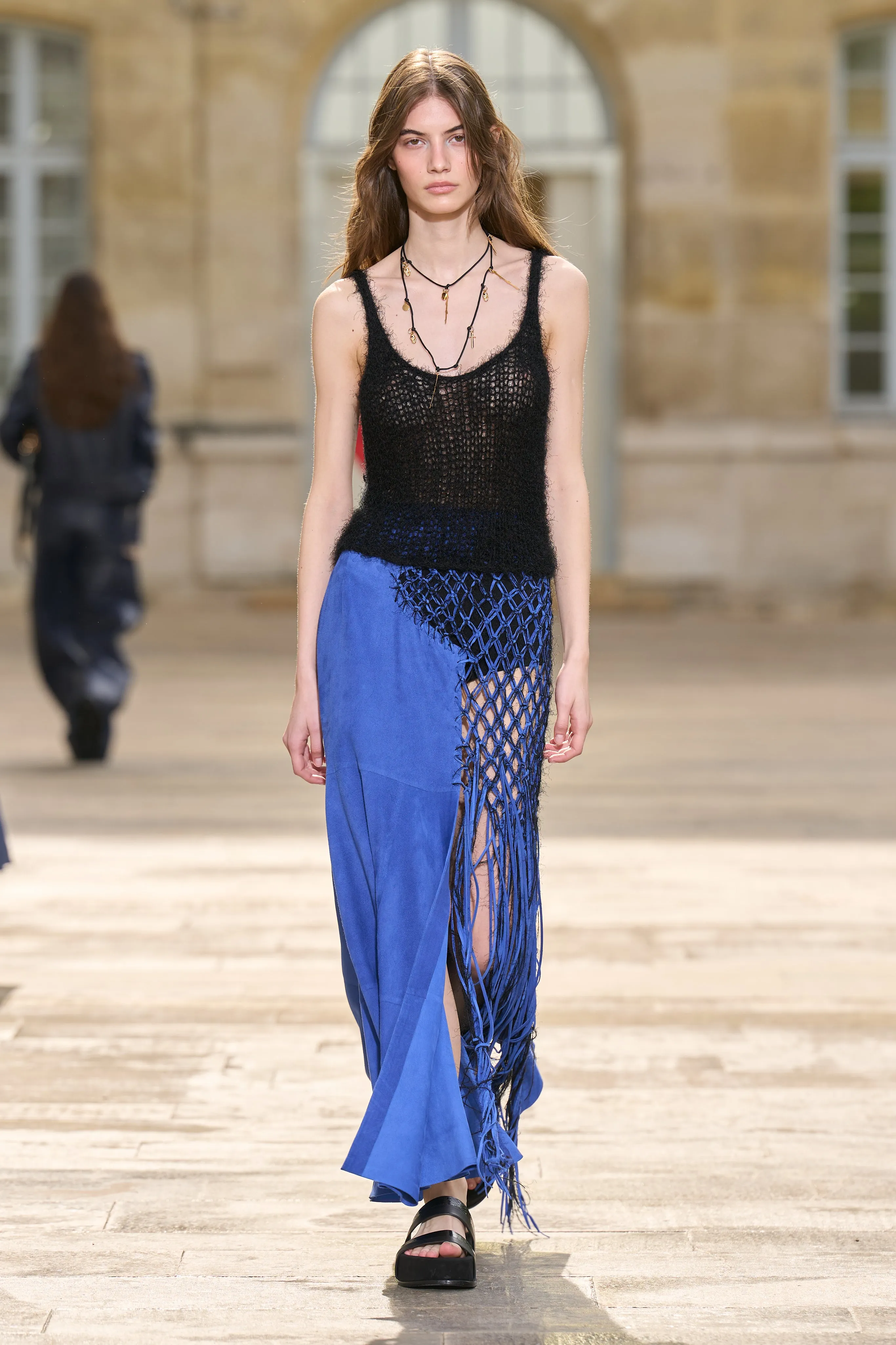 Riverine Skirt In Colbalt Suede sold by Gabriela Hearst product image thumbnail 2