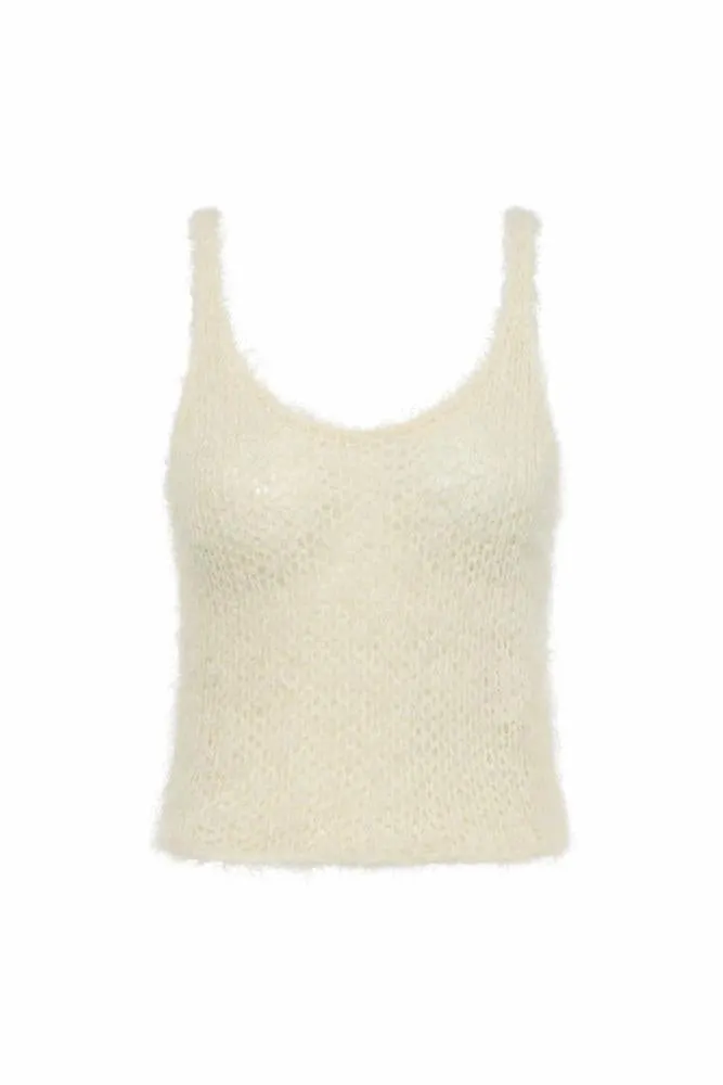 Nur Knit Tank Top in Off White Cashmere sold by Gabriela Hearst
