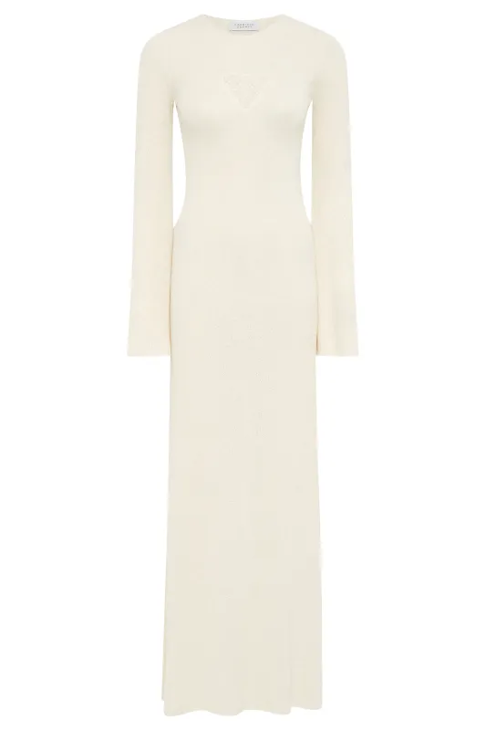Arisen Knit Dress in Off White Mulberry Silk sold by Gabriela Hearst