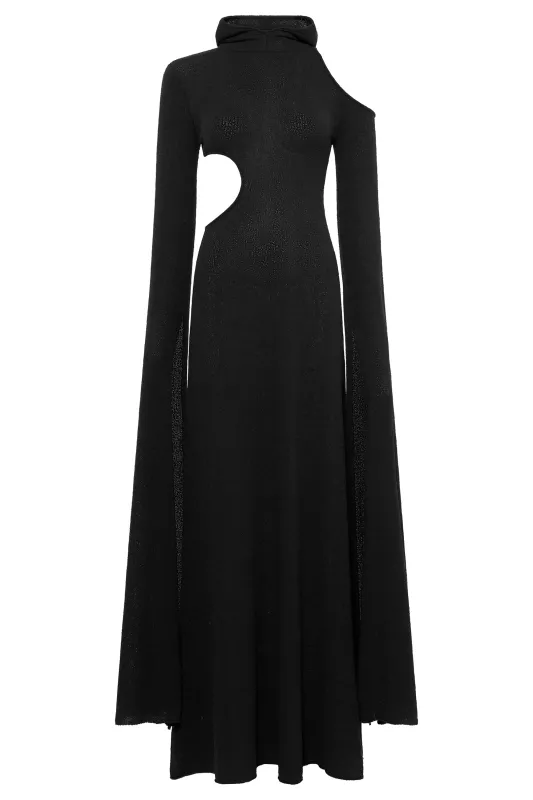 Daya Knit Dress in Black Silk sold by Gabriela Hearst