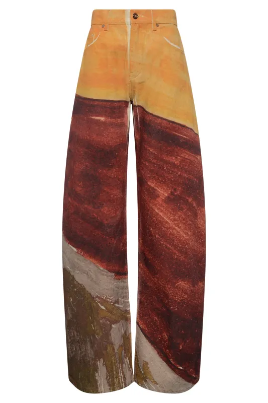Amoret Jean in Fire Multi Recycled Cotton Denim sold by Gabriela Hearst