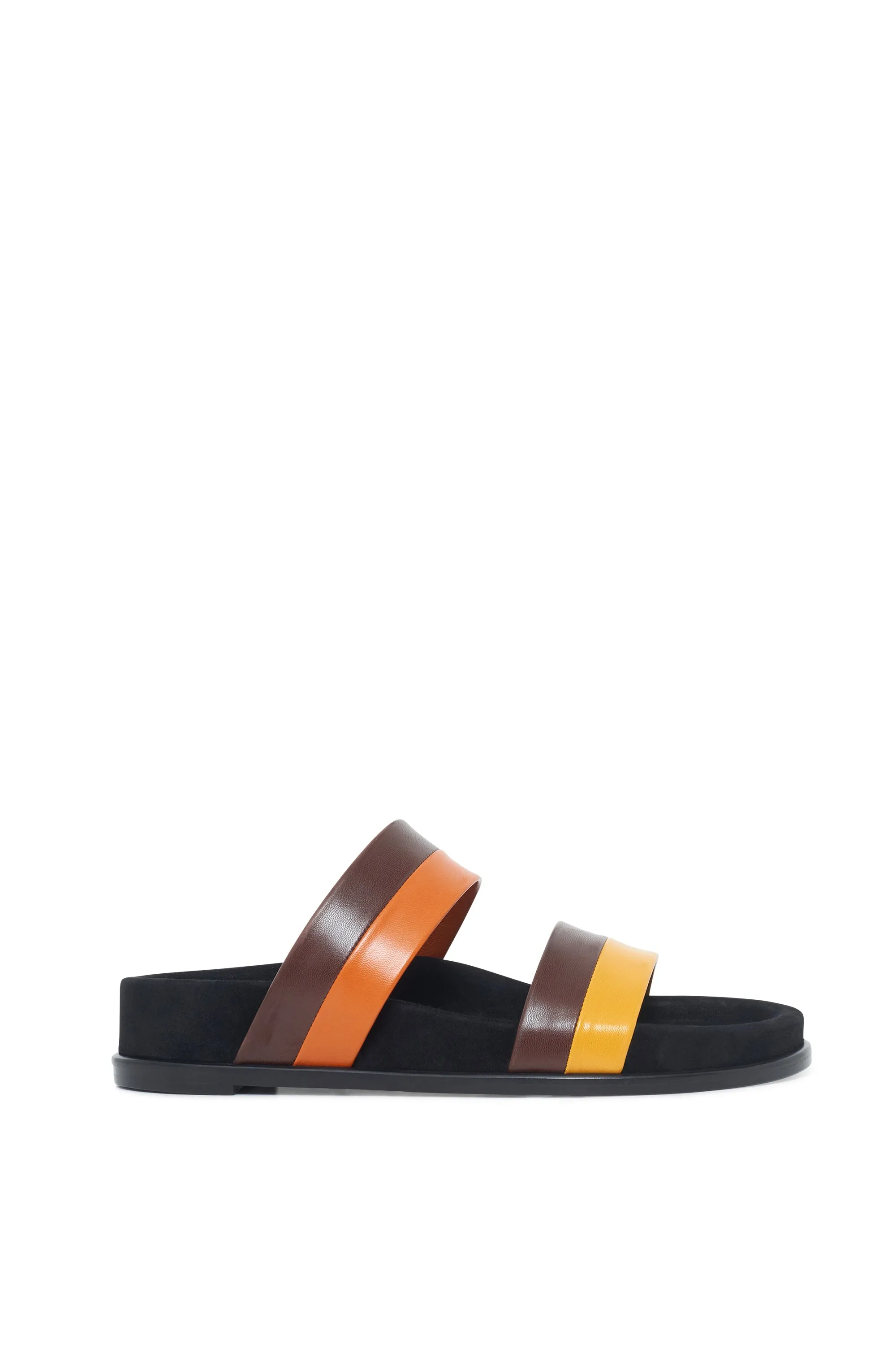 Low Striker Flat Sandal in Burnt Sienna Multi Leather sold by Gabriela Hearst