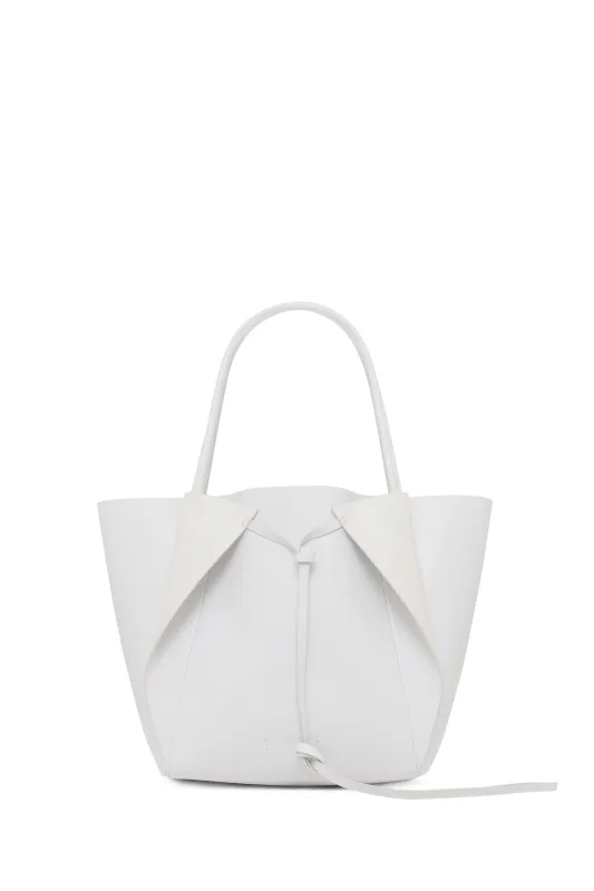 Marija Tote Bag in Ivory Nappa Leather and Snakeskin sold by Gabriela Hearst