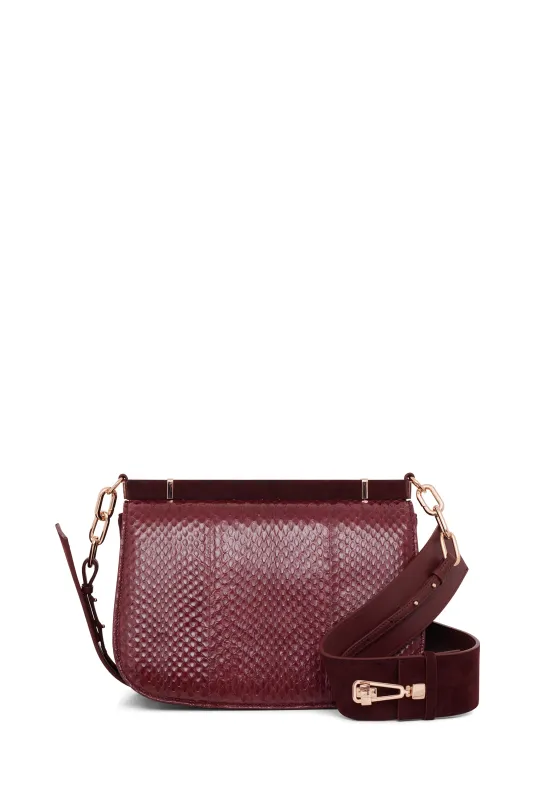 Small Dern Bag In Bordeaux Snakeskin sold by Gabriela Hearst