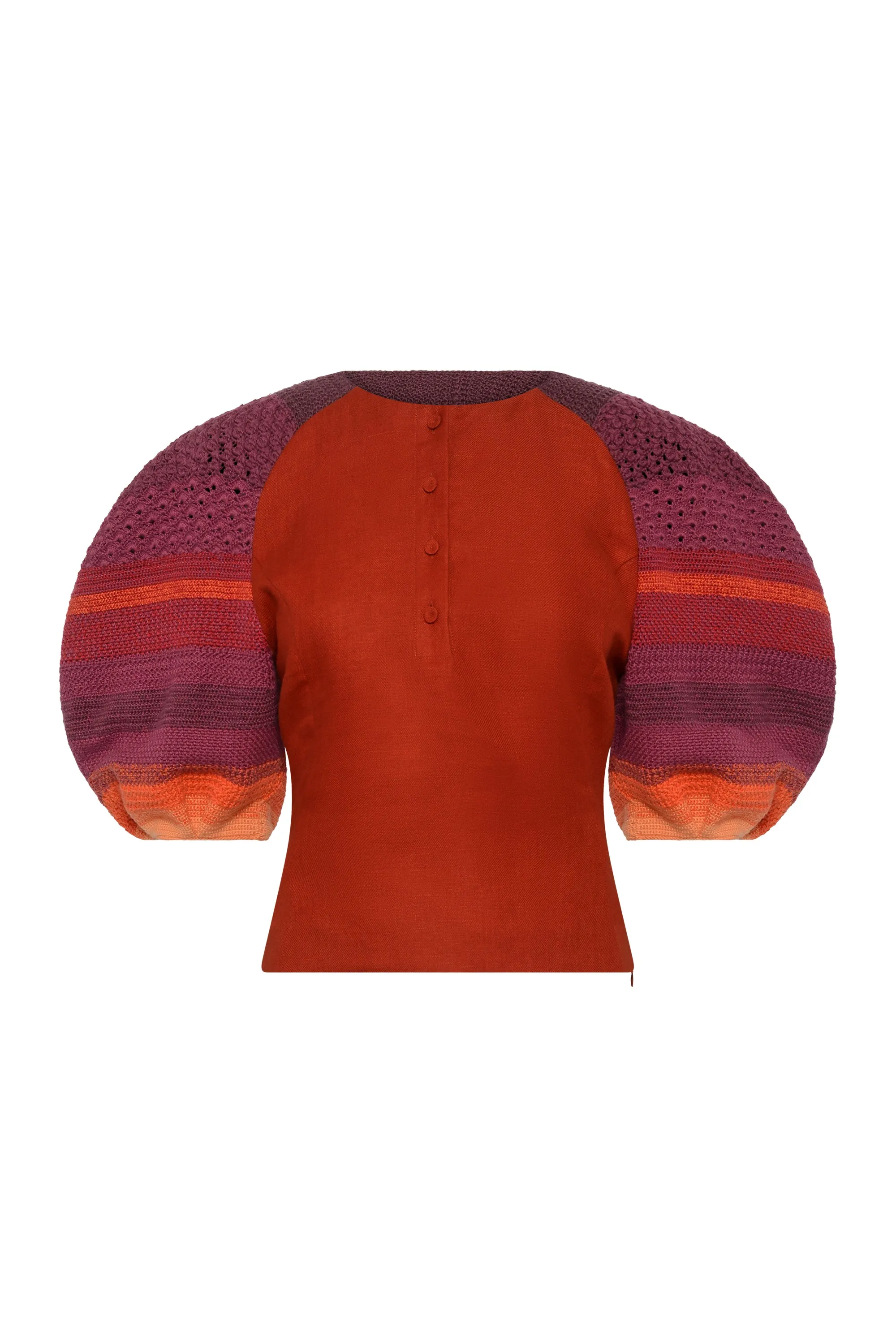 Elira Top in Antelope Orange Linen Twill sold by Gabriela Hearst