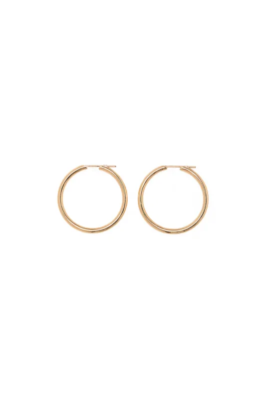 Roof Hoop Earrings in 18K Gold (35MM) sold by Gabriela Hearst