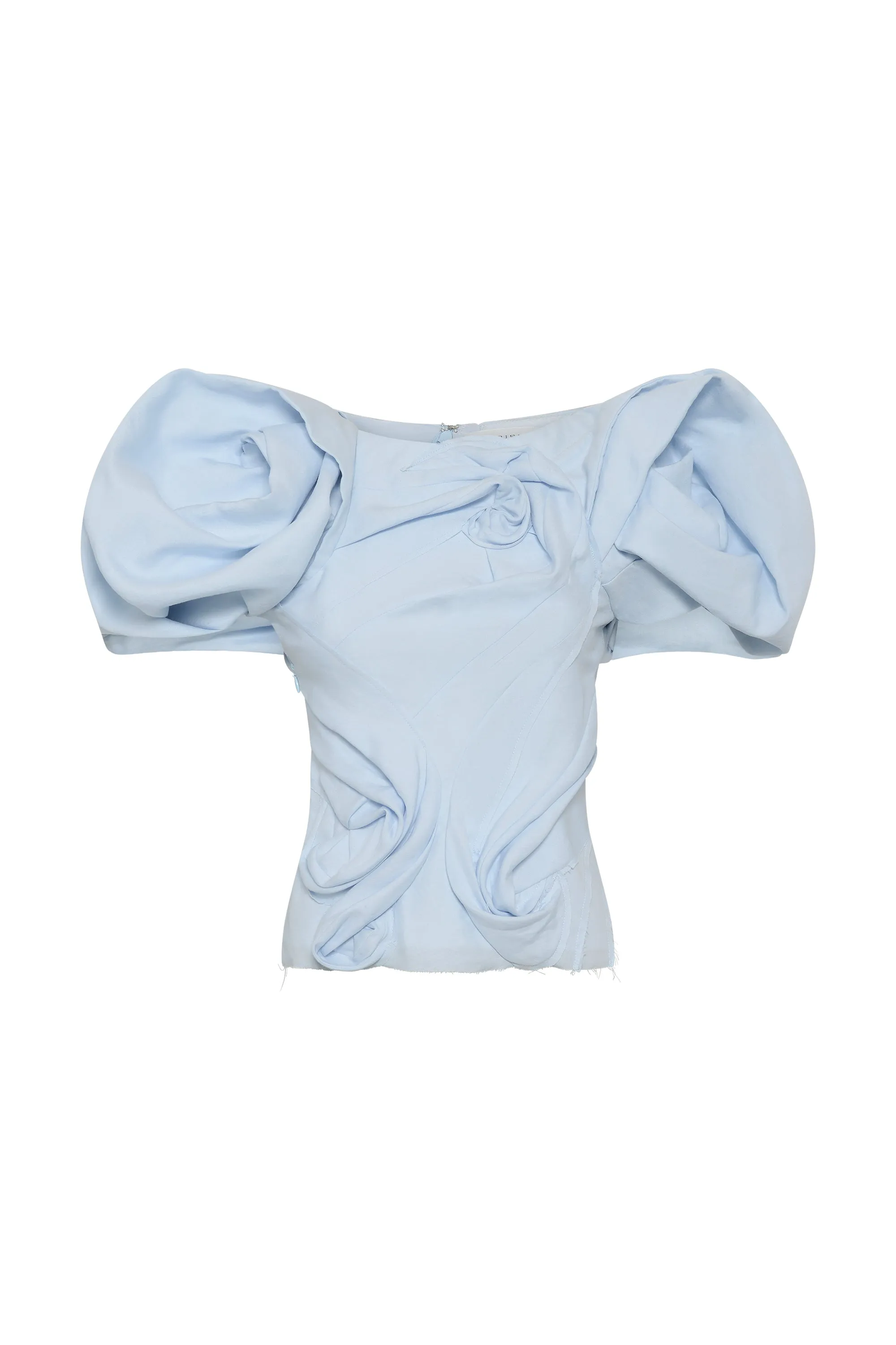Zahir Top in Light Blue Aloe Linen sold by Gabriela Hearst