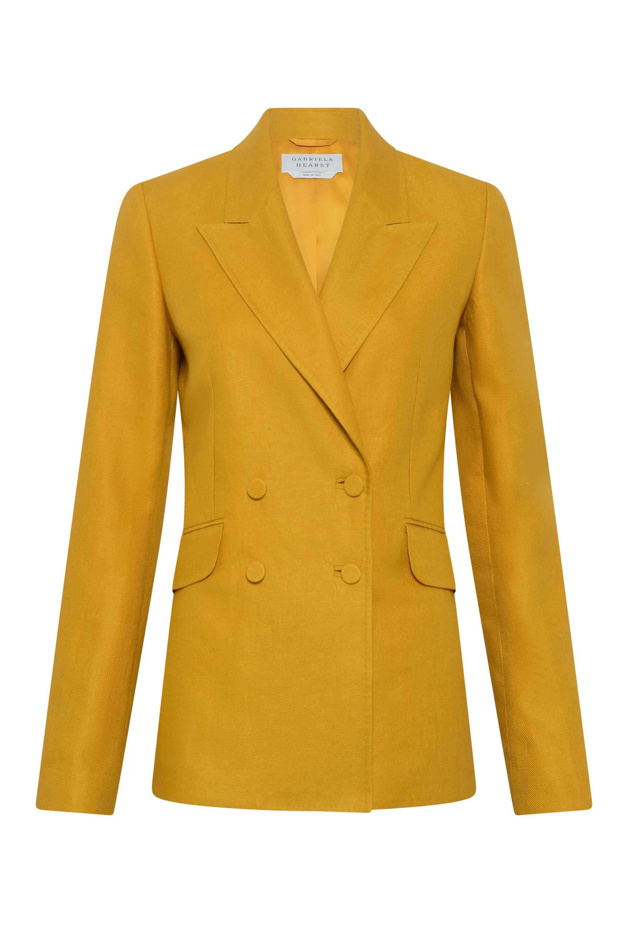 Angela Blazer in Golden Birch Linen Twill sold by Gabriela Hearst
