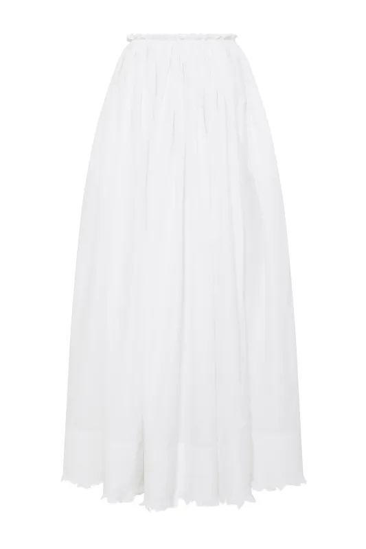 Verida Skirt in Ivory Sea Island Cotton sold by Gabriela Hearst