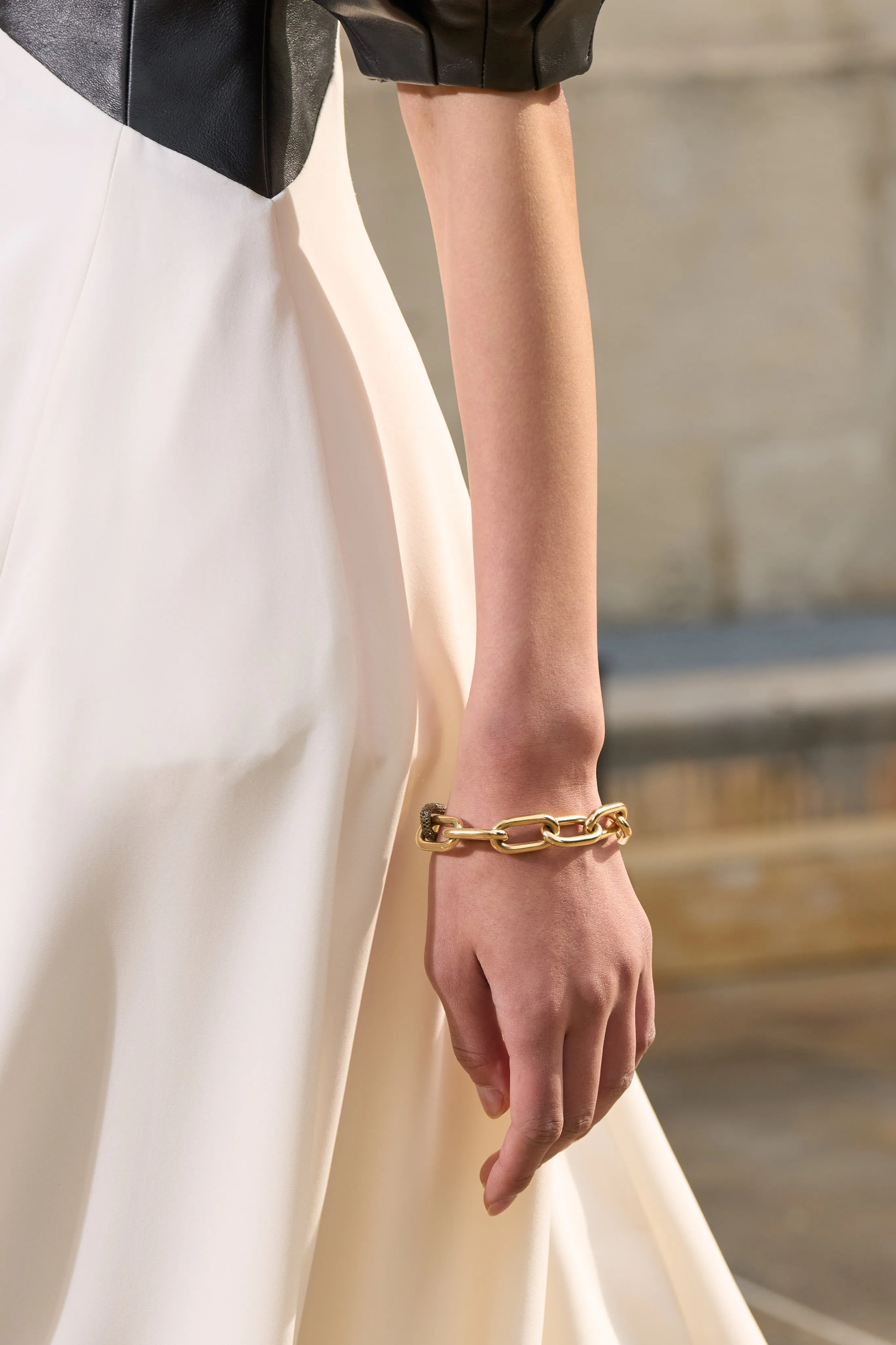 Link Pave Bracelet in 18K Yellow Gold & Black Diamonds (Classic Links) sold by Gabriela Hearst product image thumbnail 2