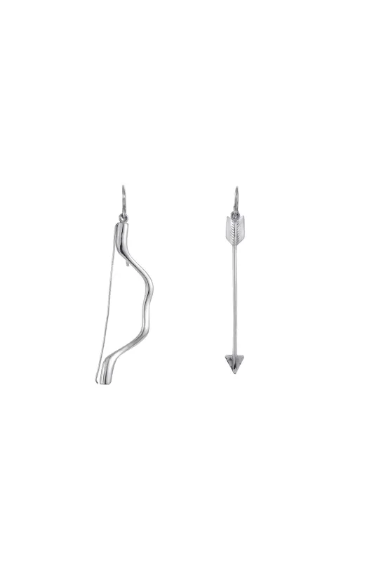 Bow and Arrows Earrings in 18K White Gold sold by Gabriela Hearst