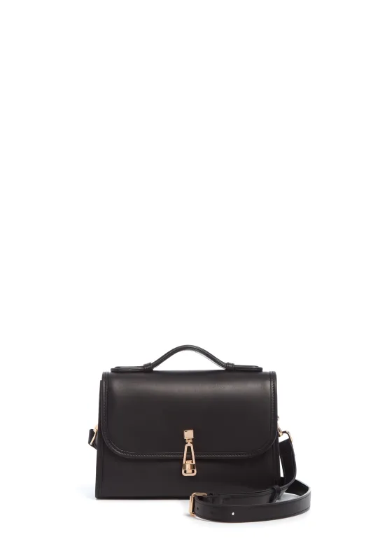 Small Leonora Flap Bag in Black Nappa Leather sold by Gabriela Hearst