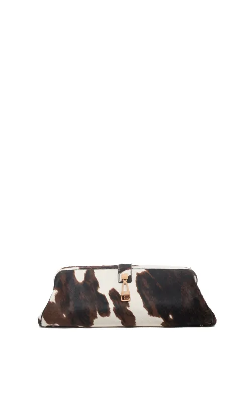 Paola Clutch in Ivory Cognac Multi Pony Hair sold by Gabriela Hearst