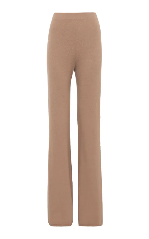 Kaulike Knit Pants in Camel Brushed Cashmere sold by Gabriela Hearst