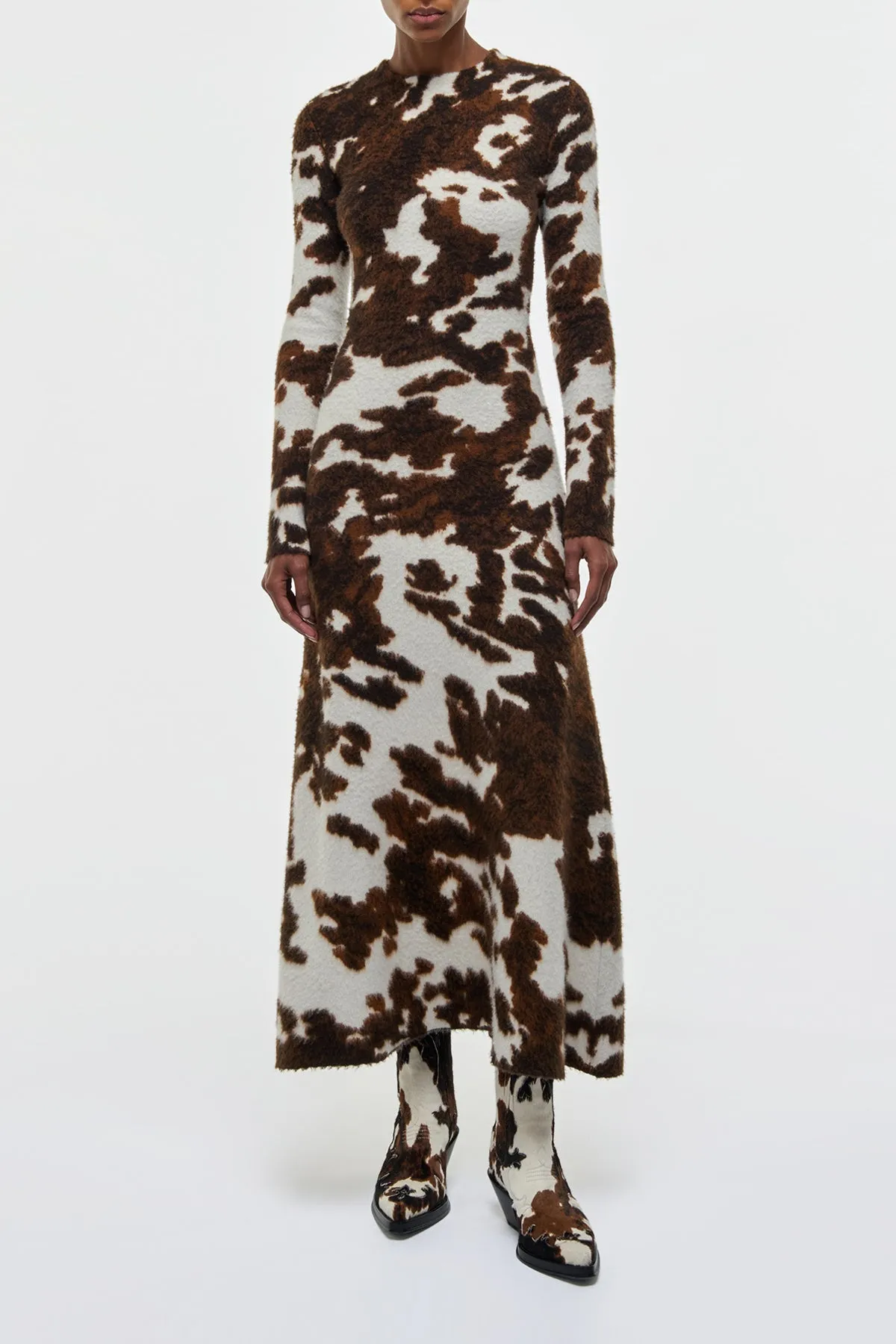 Atticus Knit Maxi Dress in Ivory Cognac Multi Cashmere sold by Gabriela Hearst product image thumbnail 3