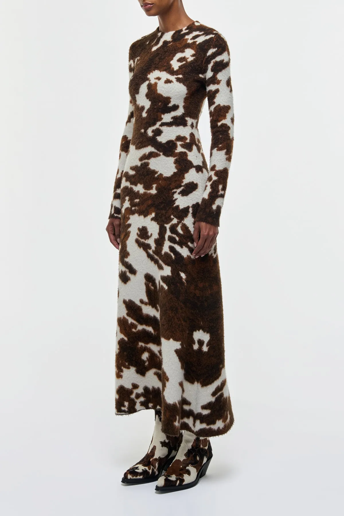 Atticus Knit Maxi Dress in Ivory Cognac Multi Cashmere sold by Gabriela Hearst product image thumbnail 4