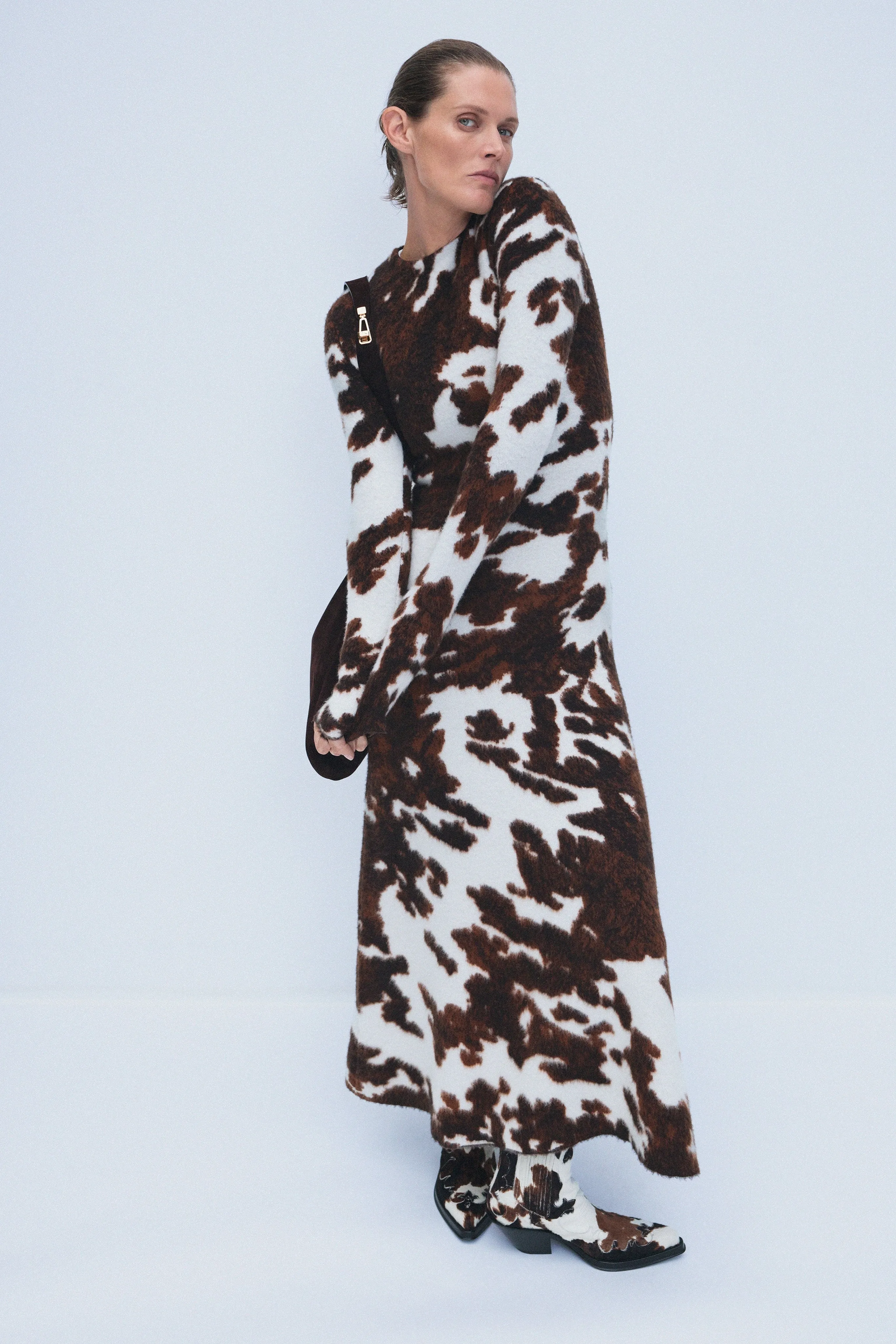 Atticus Knit Maxi Dress in Ivory Cognac Multi Cashmere sold by Gabriela Hearst product image thumbnail 2