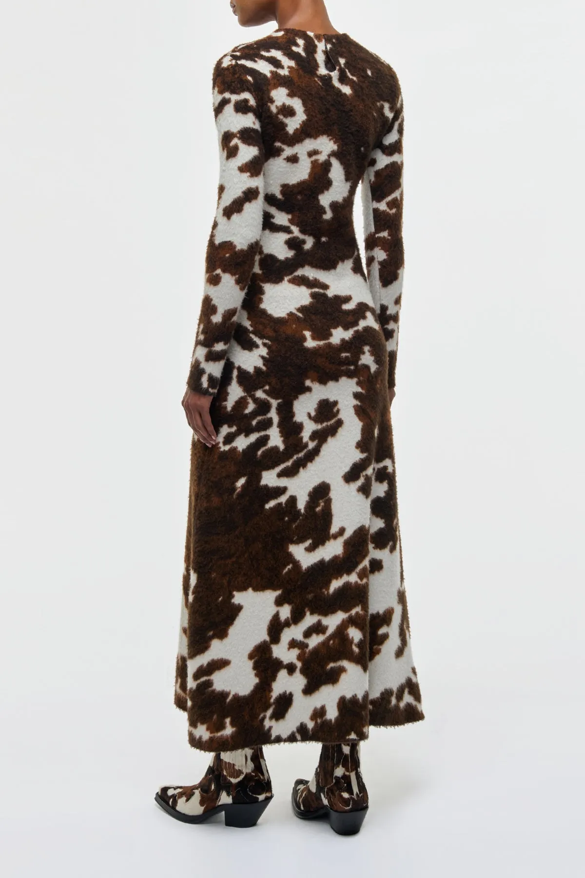 Atticus Knit Maxi Dress in Ivory Cognac Multi Cashmere sold by Gabriela Hearst product image thumbnail 5