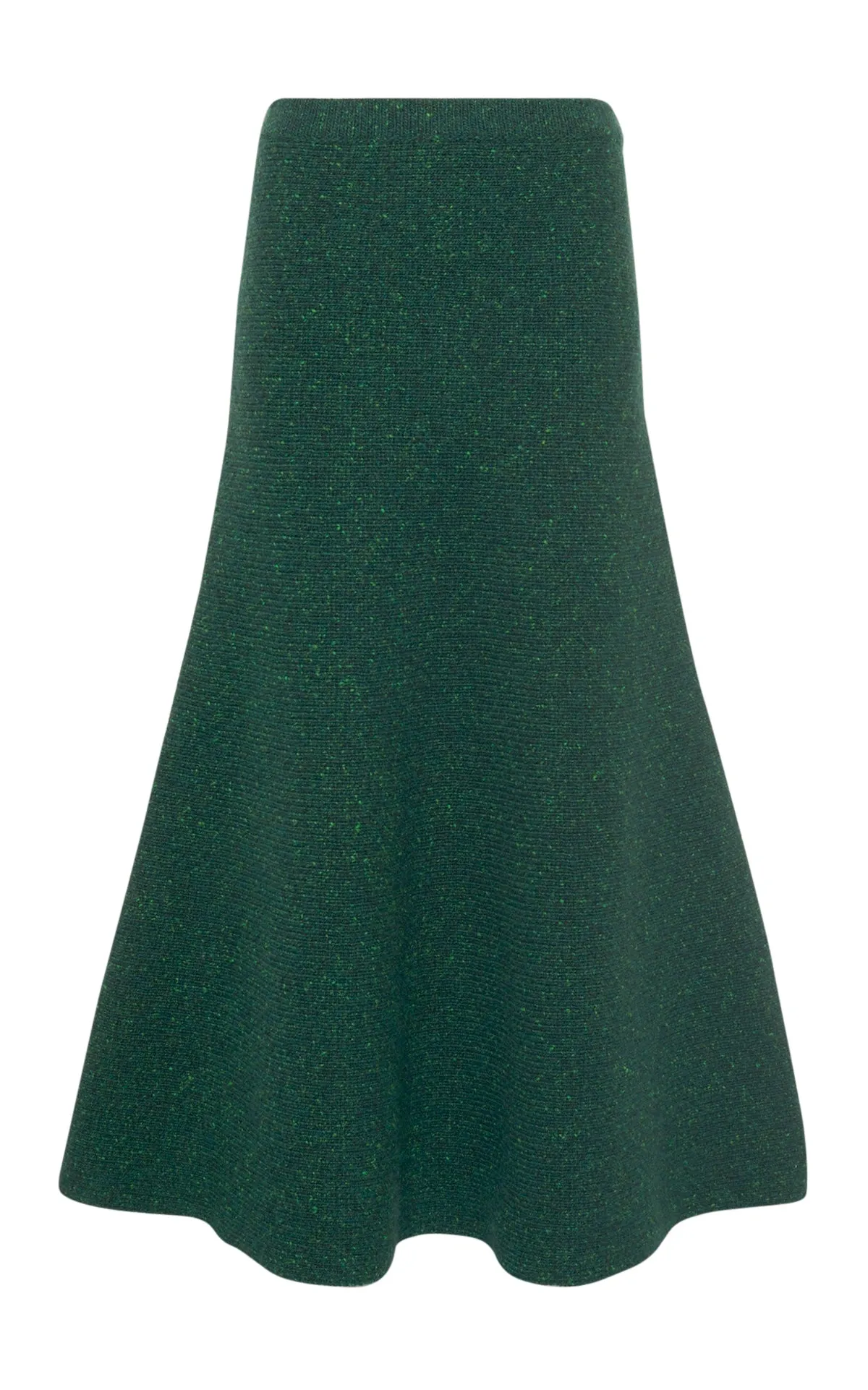 Eden Knit Midi Skirt in English Green Speckled Aran Cashmere sold by Gabriela Hearst