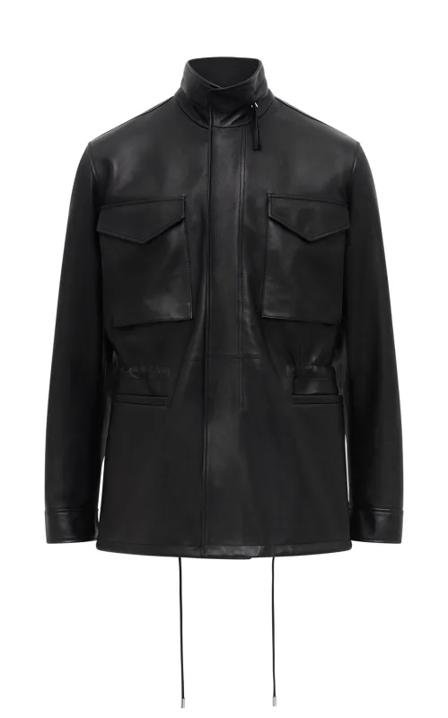 Darwin M64 Jacket in Black Nappa Leather sold by Gabriela Hearst