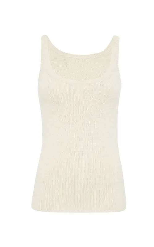 Jayce Knit Tank Top in Ivory Cashmere sold by Gabriela Hearst