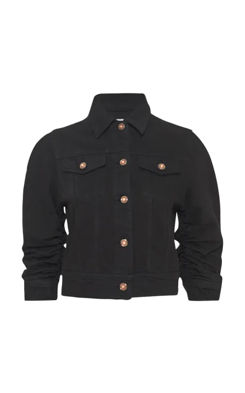 Adira Jacket in Black Recycled Cotton Denim sold by Gabriela Hearst