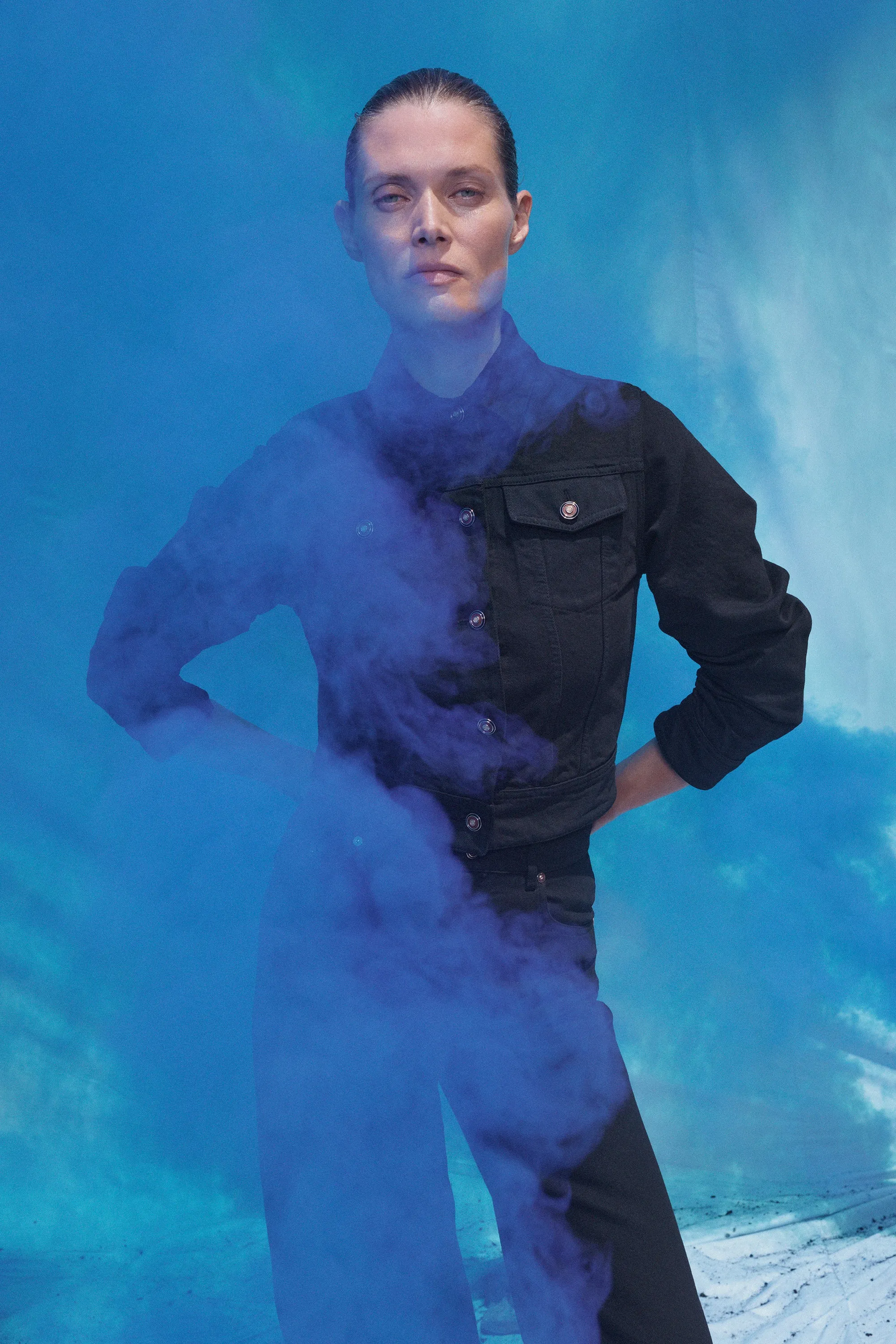 Adira Jacket in Black Recycled Cotton Denim sold by Gabriela Hearst product image thumbnail 2