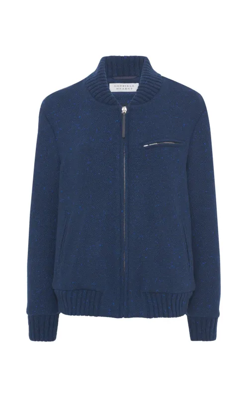 Winslow Bomber in Electric Navy Cashmere sold by Gabriela Hearst