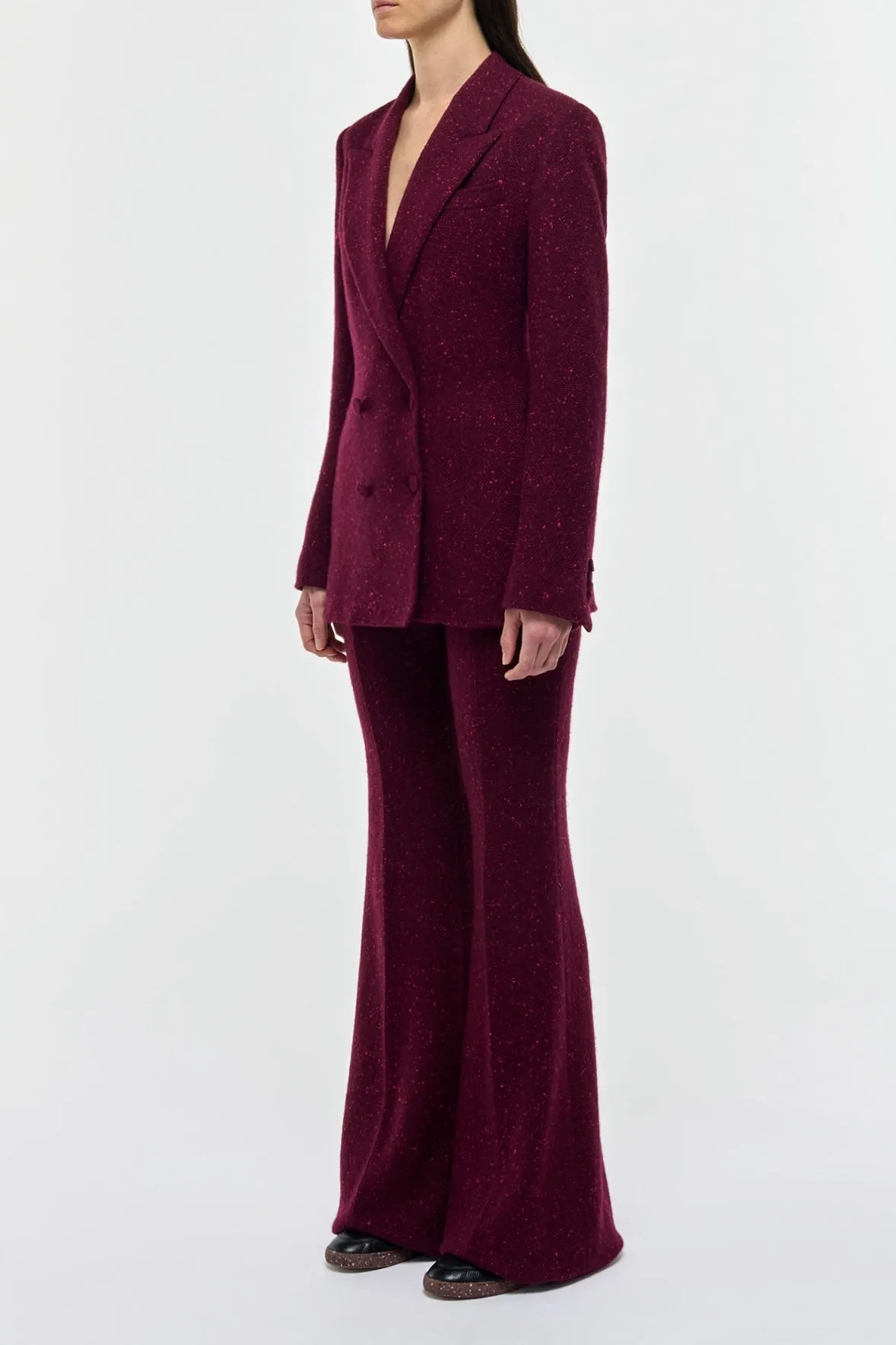 Elliot Blazer in Bordeaux Speckled Cashmere sold by Gabriela Hearst product image thumbnail 3