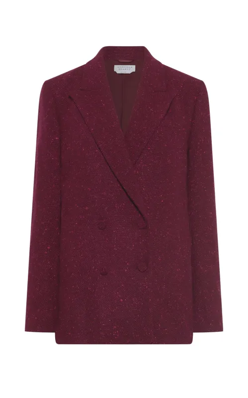 Elliot Blazer in Bordeaux Speckled Cashmere made by Gabriela Hearst