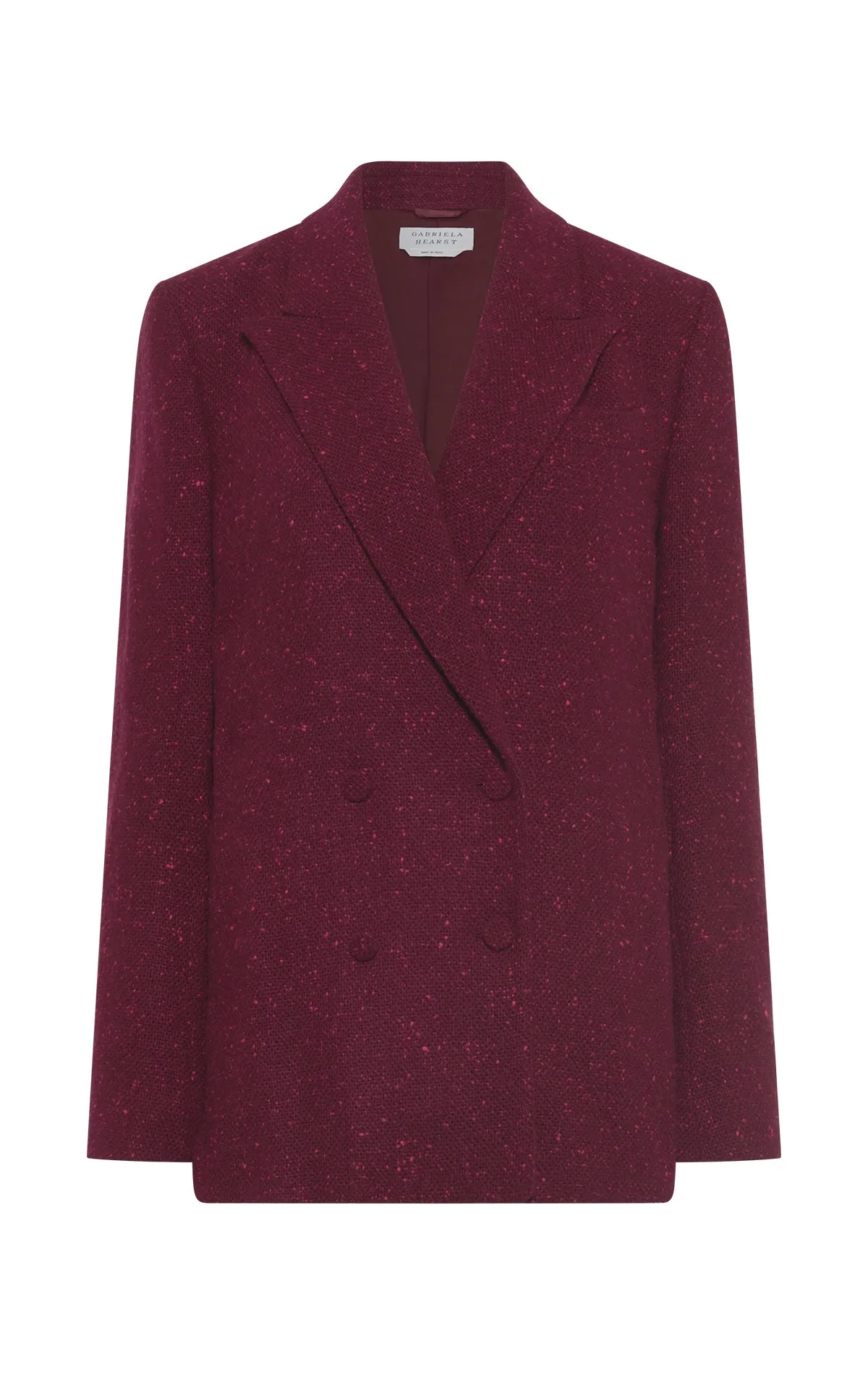 Elliot Blazer in Bordeaux Speckled Cashmere sold by Gabriela Hearst