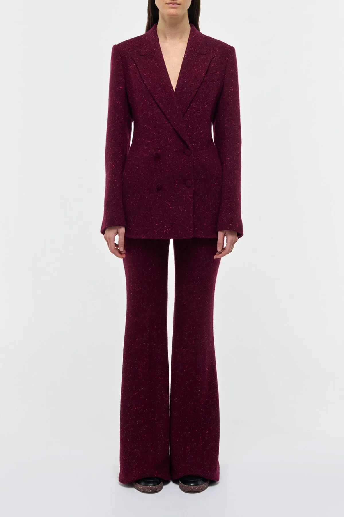 Elliot Blazer in Bordeaux Speckled Cashmere sold by Gabriela Hearst product image thumbnail 2