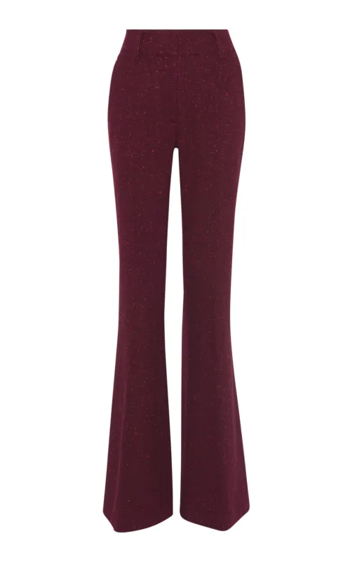 Rhein Flare Pant in Bordeaux Speckled Cashmere sold by Gabriela Hearst