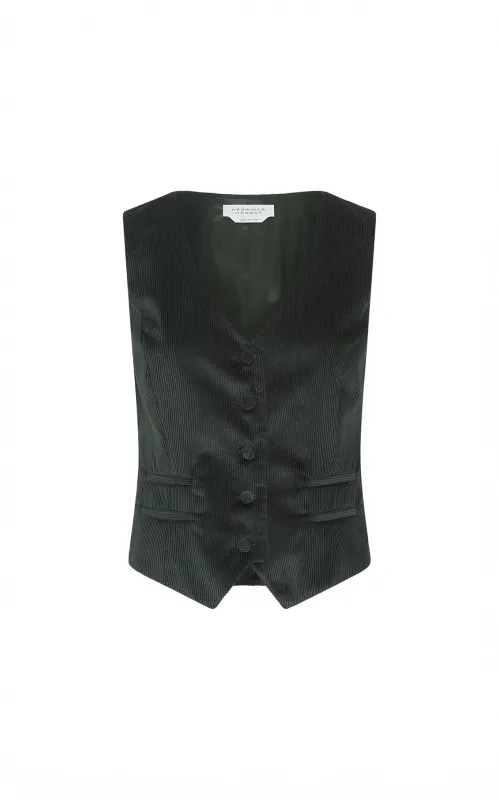Coleridge Vest in English Green Sea Island Cotton Corduroy sold by Gabriela Hearst