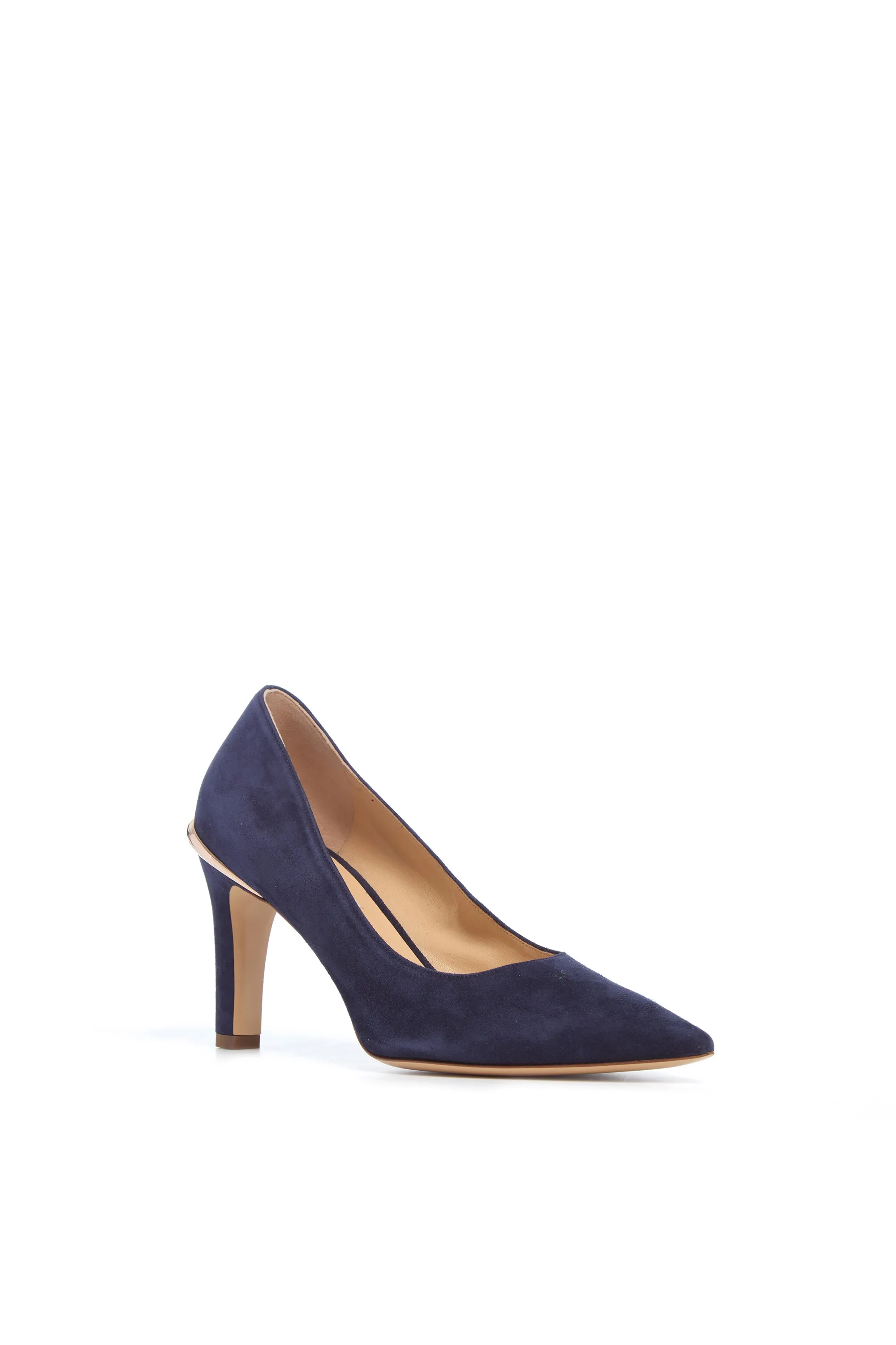 Edwina High Heel Stiletto Pump in Navy Suede sold by Gabriela Hearst product image thumbnail 2