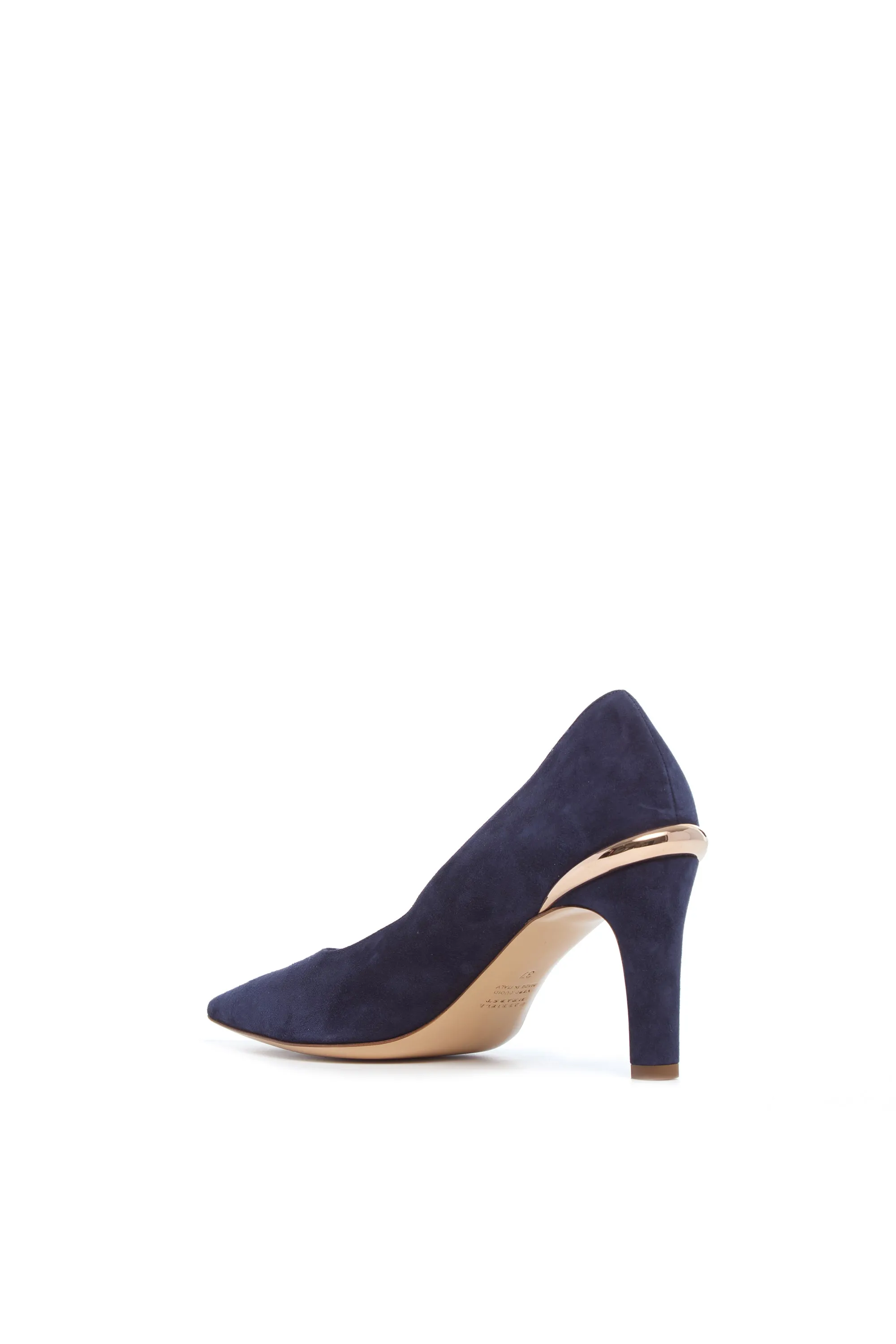 Edwina High Heel Stiletto Pump in Navy Suede sold by Gabriela Hearst product image thumbnail 3